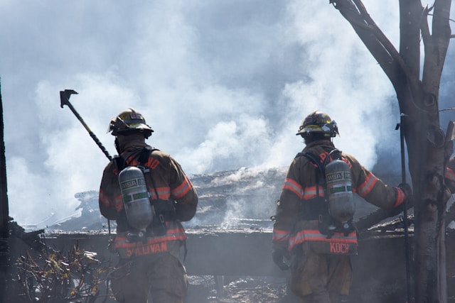 two fire fighters