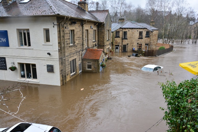 flooded houses